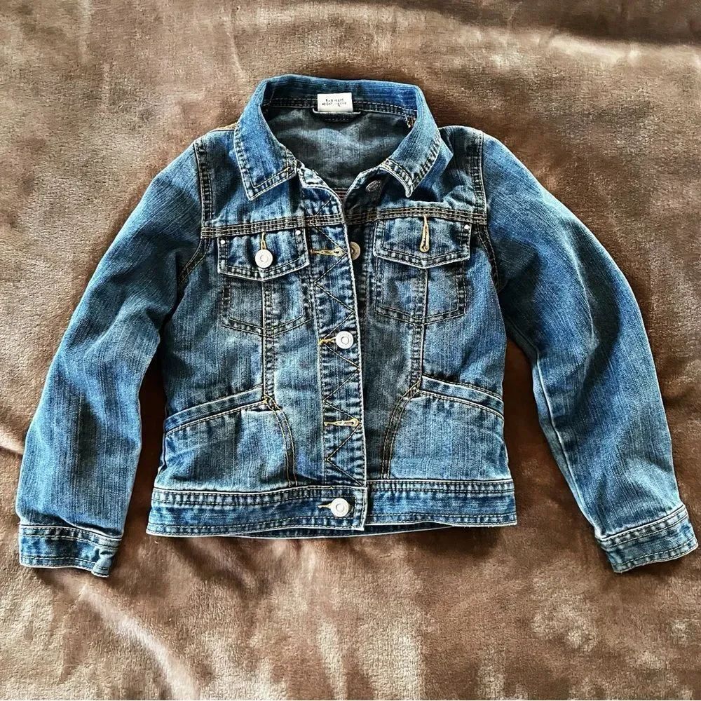 NEXT Classic Blue Girls Denim Jacket with Pockets Size 5-6